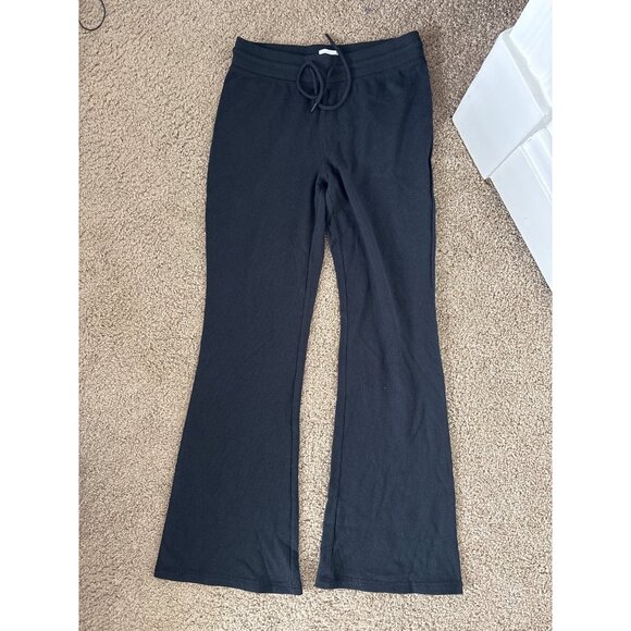 Aritzia Pants - Aritzia Sunday Best Black Ribbed Flared Lounge Pants, never worn